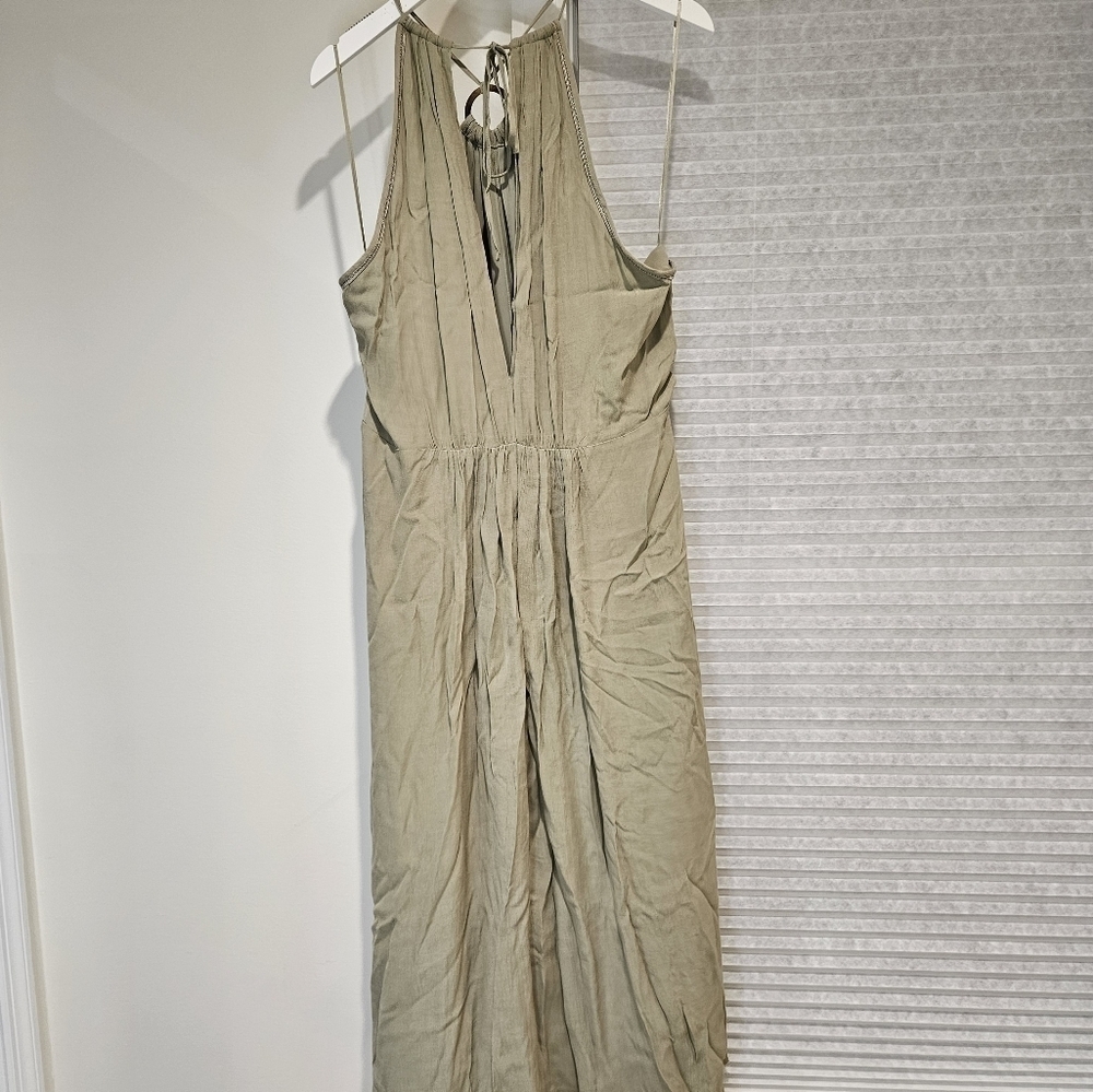 REISS Marta Halter Neck Midi Dress in sage KHAKI Size 10 US / 12 UK - Picture 5 of 5
